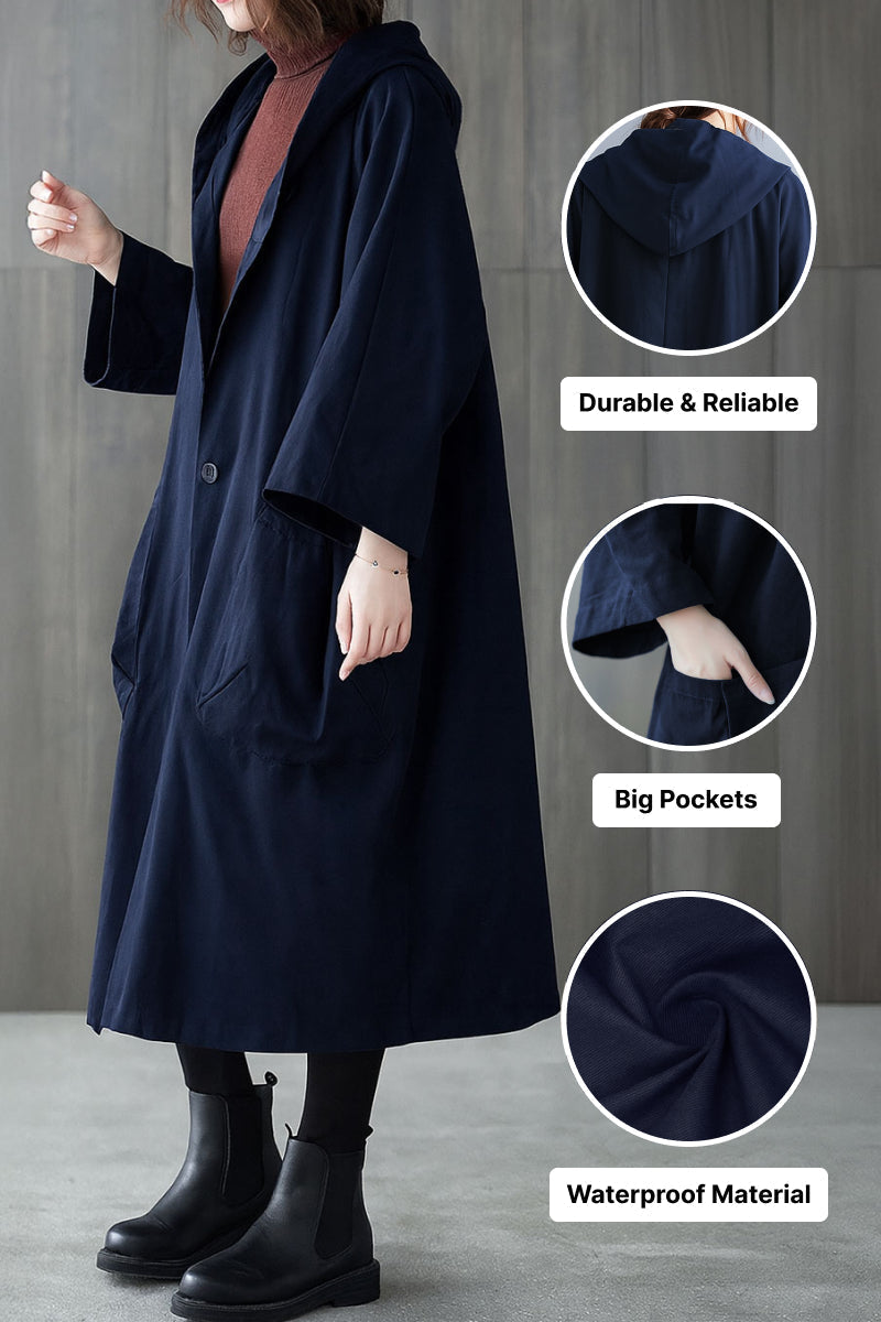 Indigo | Oversized Windbreaker Jacket